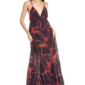 Hutch Red and Black Midi Dress